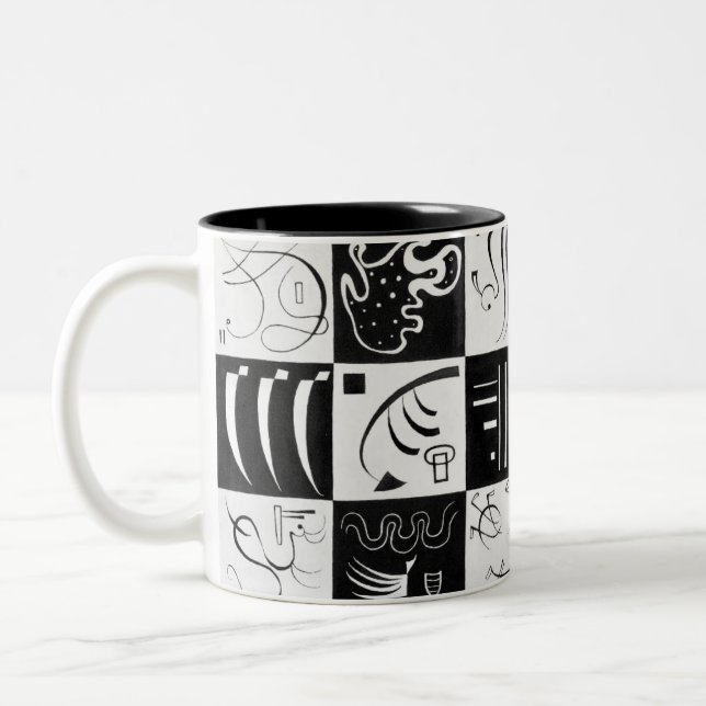 Caneca De Café Em Dois Tons Trinta, Abstração Biomórfica - Kandinsky (Esquerda)