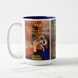Caneca De Café Em Dois Tons Trío de Pôsteres de Biscoitos Antigos