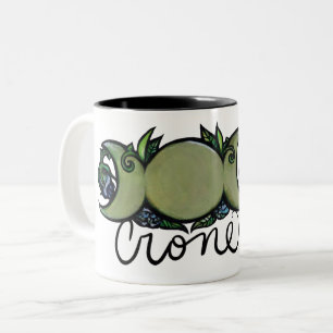 Caneca De Café Em Dois Tons Triple Moon Crone Goddese Pagan Art