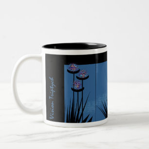 Caneca De Café Em Dois Tons Triptych da visão