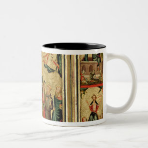 Caneca De Café Em Dois Tons Triptych que descreve a crucificação do cristo