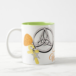 Caneca De Café Em Dois Tons Triskele Triquetra Ankh Pentagram