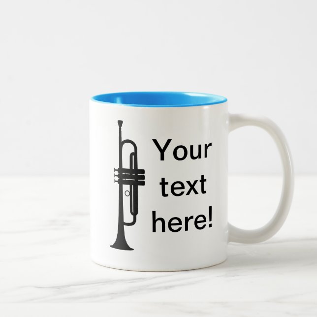 Caneca De Café Em Dois Tons Trompete Personalizado (Direita)