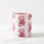 Caneca De Café Em Dois Tons Tropical Flamingo Watercolor Mug | Rosa Exótico<br><div class="desc">Estilo com esta caneca de cor d'água flamingo tropical, com um padrão pintado à mão de flamingos elegantes cor-de-rosa contra um fundo branco nítido e um interior cor-de-rosa pincelado. Este charmoso design traz vibrações ensolaradas para a sua rotina matinal. Quer você esteja dando um amante flamingo, comemorando o verão, ou...</div>