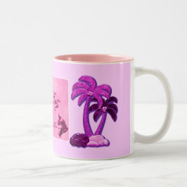 Caneca De Café Em Dois Tons Tropical Havaiana