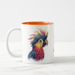 Caneca De Café Em Dois Tons Tropical Parrot Mug – Colourful Bird with Custom T