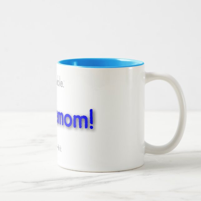 Caneca De Café Em Dois Tons troublemom! - básico azul (Direita)