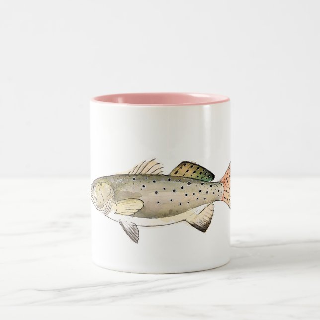 Caneca De Café Em Dois Tons Trout Mug | Mug de peixe (Centro)