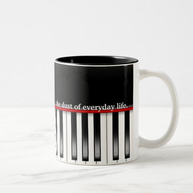 Caneca De Café Em Dois Tons Truísmo Musical com Piano (Direita)
