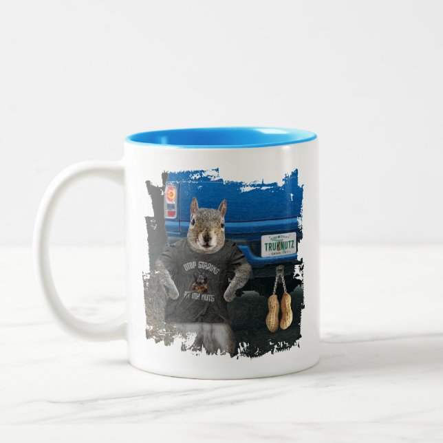 Caneca De Café Em Dois Tons Truk Nutz - loucos engraçados de caminhão de esqui (Esquerda)