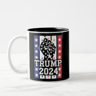 Caneca De Café Em Dois Tons Trump 2024 Fist Outlaw Hillbilly J.D.Vance 2024