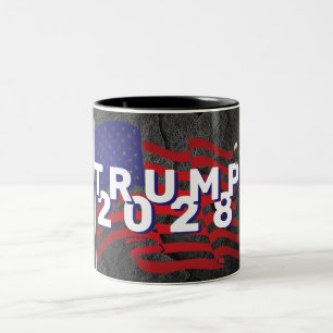 Caneca De Café Em Dois Tons Trump 2024 Flag e Bald Eagle