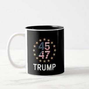 Caneca De Café Em Dois Tons Trump 2024 Flag Take America Back Trump 45 47