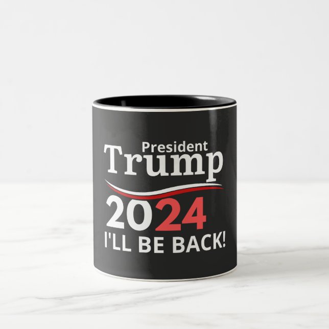 CANECA DE CAFÉ EM DOIS TONS TRUMP 2024 - I'LL BE BACK! (Centro)