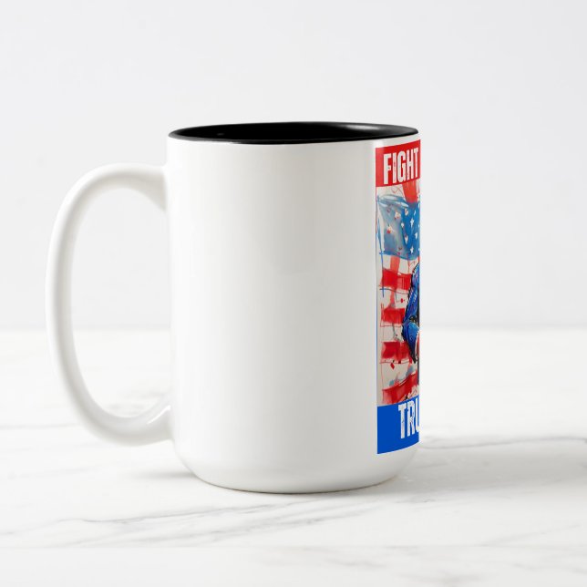 CANECA DE CAFÉ EM DOIS TONS TRUMP 2024 LUTA CONTRA A LUTA (Esquerda)