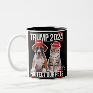 Caneca De Café Em Dois Tons Trump 2024 Proteja Nossos Animais de Estimação Gat