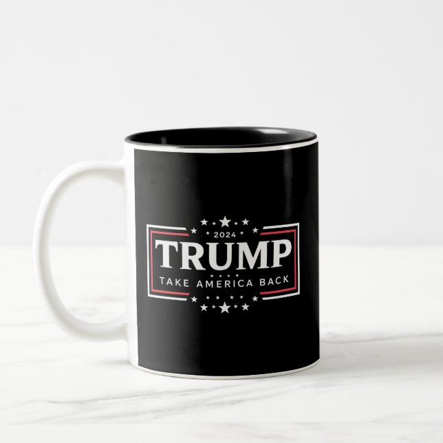Caneca De Café Em Dois Tons Trump 2024 Retire a América (Esquerda)