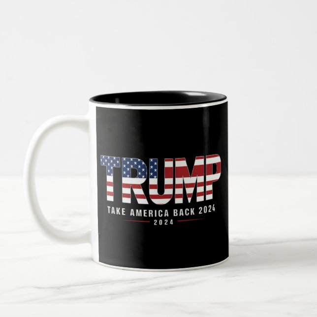 Caneca De Café Em Dois Tons Trump 2024 Retire os presentes americanos de 2024 (Esquerda)