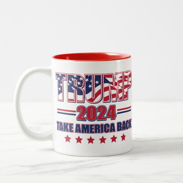 Caneca De Café Em Dois Tons Trump-2024-Take-America-Back (Esquerda)