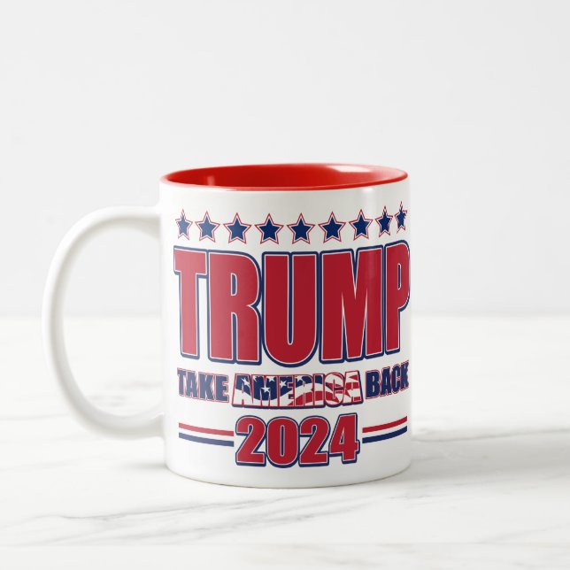 Caneca De Café Em Dois Tons Trump-2024-Take-America-Back (Esquerda)