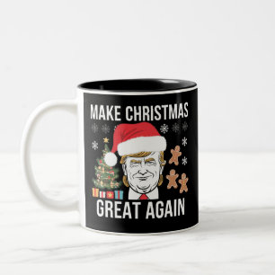 Caneca De Café Em Dois Tons Trump 2024 Torna Excelente de Natal Novamente Elei