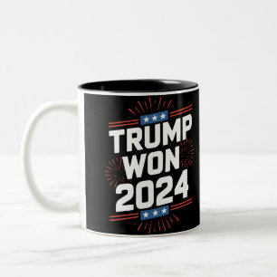 Caneca De Café Em Dois Tons Trump Ganhou 2024 Presidente 47º Da Casa Branca