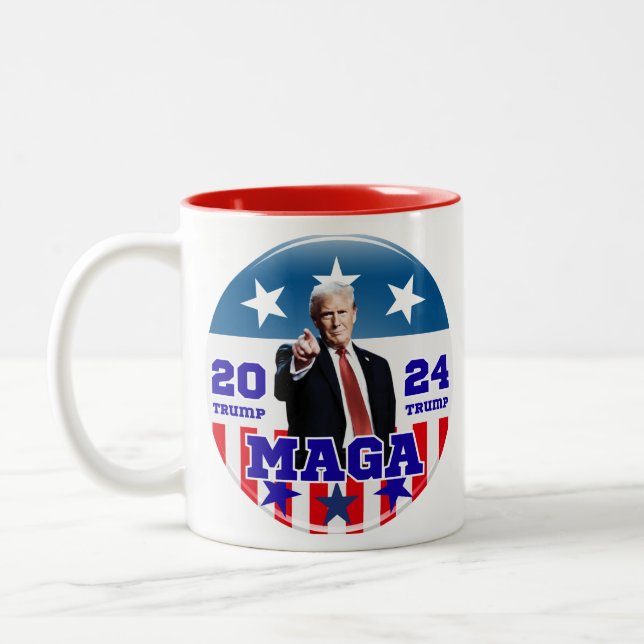Caneca De Café Em Dois Tons Trump MAGA 2024 (Esquerda)