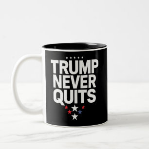Caneca De Café Em Dois Tons Trump Nunca Desiste Voto Patriótico Trump 2024