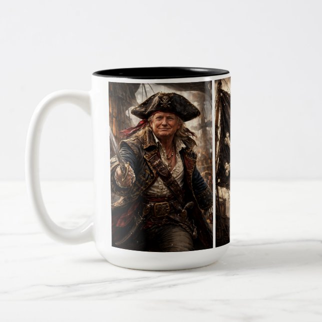 Caneca De Café Em Dois Tons Trump o Pirata (Esquerda)