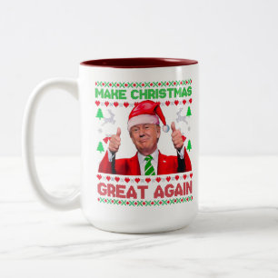 Caneca De Café Em Dois Tons Trump Torna Excelente De Natal Mais Uma Vez, Natal