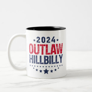 Caneca De Café Em Dois Tons Trump Vance 2024 Outlaw Hillbilly US Flag