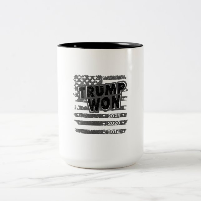 Caneca De Café Em Dois Tons Trump Won 2024 (Centro)