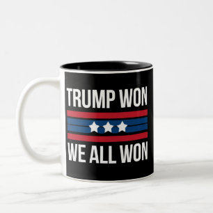 Caneca De Café Em Dois Tons Trump Won Nós Todos Ganhamos 2024 EUA Flag Trump W