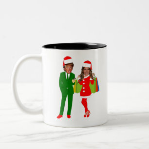 Caneca De Café Em Dois Tons trunfo Melania do papai noel