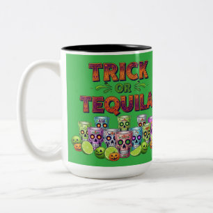 Caneca De Café Em Dois Tons Truque ou tee tequila