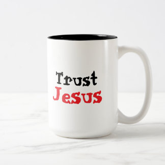 Caneca De Café Em Dois Tons Trust Jesus Christian Quote
