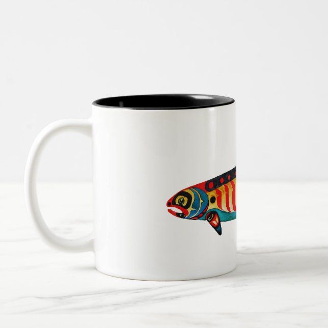 Caneca De Café Em Dois Tons Truta Costeira de Cutthroat; (Esquerda)