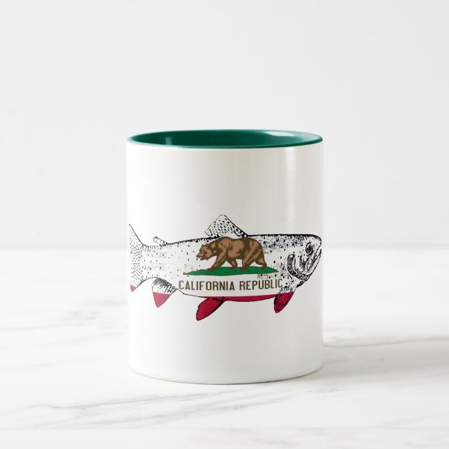 Caneca De Café Em Dois Tons Truta da Califórnia (Centro)