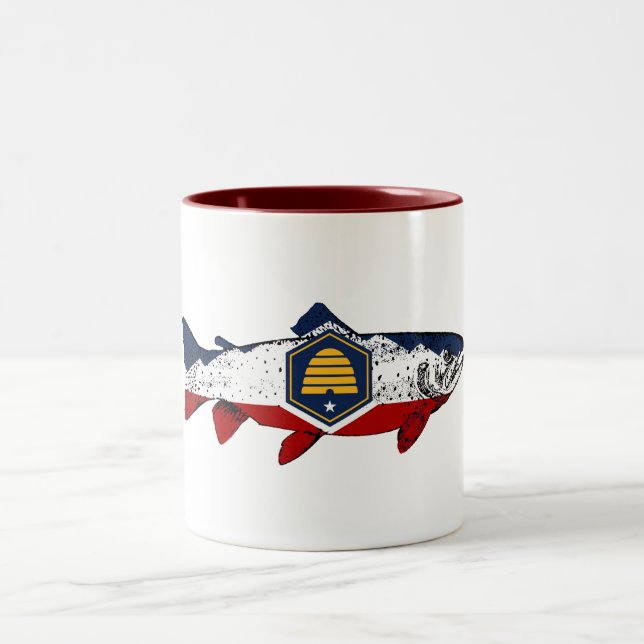 Caneca De Café Em Dois Tons Truta de Utah (Centro)