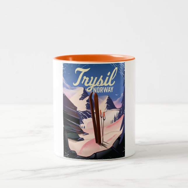 Caneca De Café Em Dois Tons Trysil Noruega esqui (Centro)