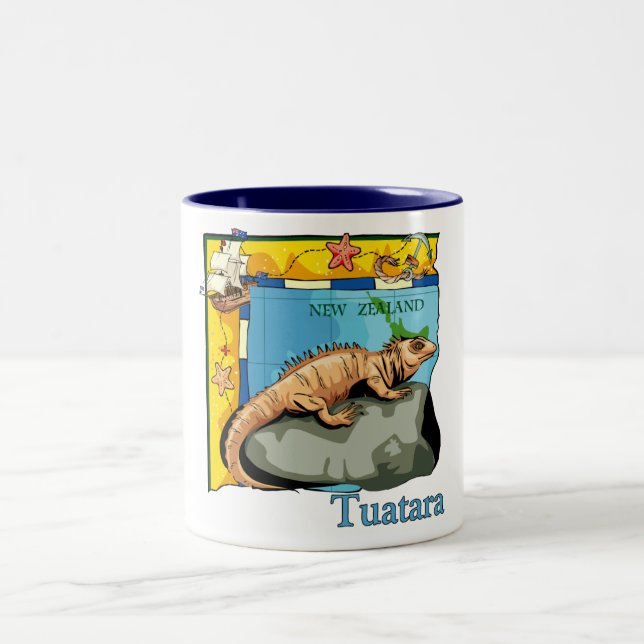Caneca De Café Em Dois Tons Tuatara Mugs Nova Zelândia (Centro)