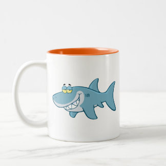 Caneca De Café Em Dois Tons Tubarão de sorriso