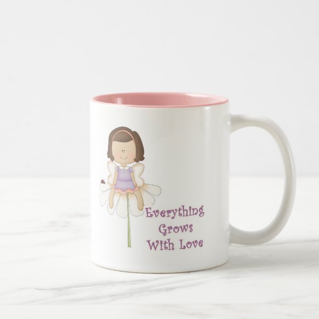 Caneca De Café Em Dois Tons Tudo cresce WIth Love Fairy (Direita)