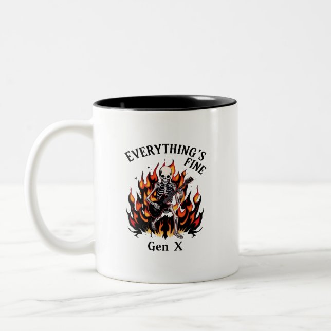 Caneca De Café Em Dois Tons Tudo está bem, Gen X Mug (Esquerda)