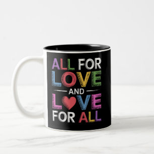 Caneca De Café Em Dois Tons Tudo Pelo Amor E Amor Para Todos Mês do Orgulho LG