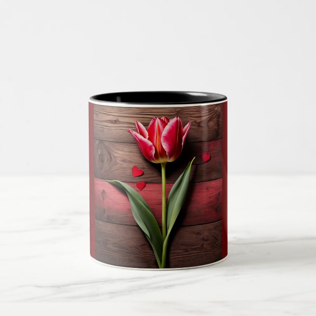 Caneca De Café Em Dois Tons Tulip Vermelho (Centro)