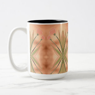 Caneca De Café Em Dois Tons Tulipa bonito, Tampão de café impresso