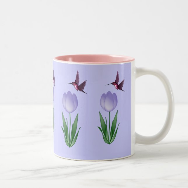 Caneca De Café Em Dois Tons Tulipa e colibri (Direita)
