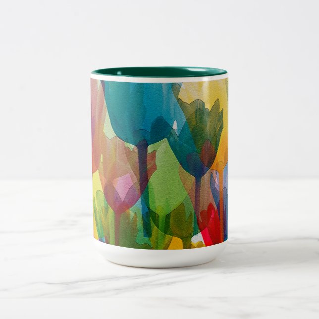 Caneca De Café Em Dois Tons Tulipas (Centro)