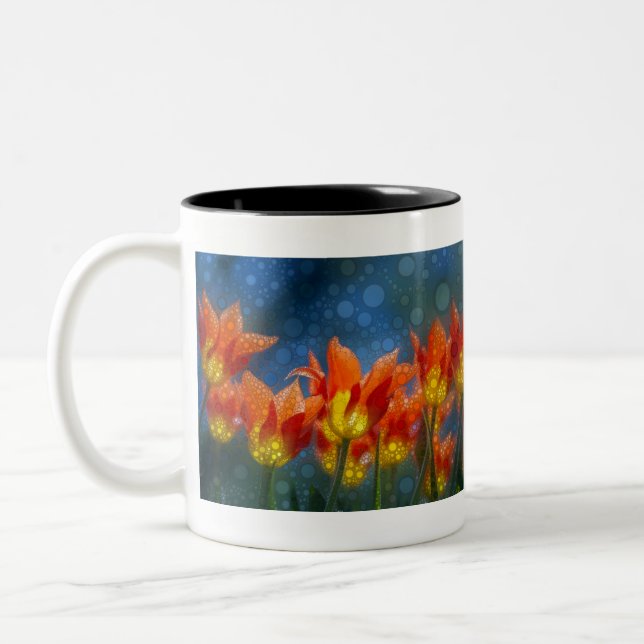 Caneca De Café Em Dois Tons Tulipas (Esquerda)